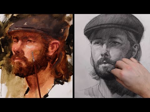 Drawing vs Painting - Two Portrait Approaches