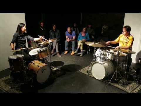 Susie Ibarra & Lukas Ligeti - drums duo - at The Stone, NYC - April 5 2015