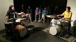 Susie Ibarra & Lukas Ligeti - drums duo - at The Stone, NYC - April 5 2015