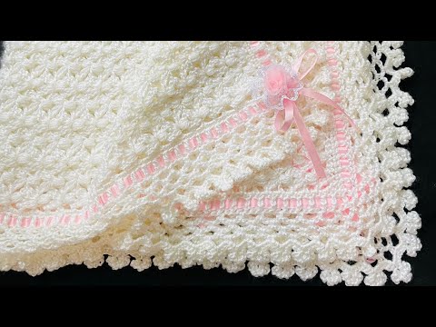 ¡TEJE ESTA HERMOSA manta para niños y niñas! PATRÓN DE CROCHET FÁCIL Y RÁPIDO MANTITA DE BEBE MAYA