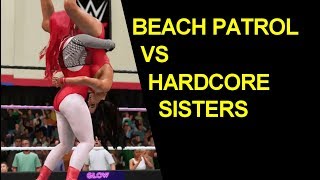 GLOW 1985 Beach Patrol vs Hardcore Sisters