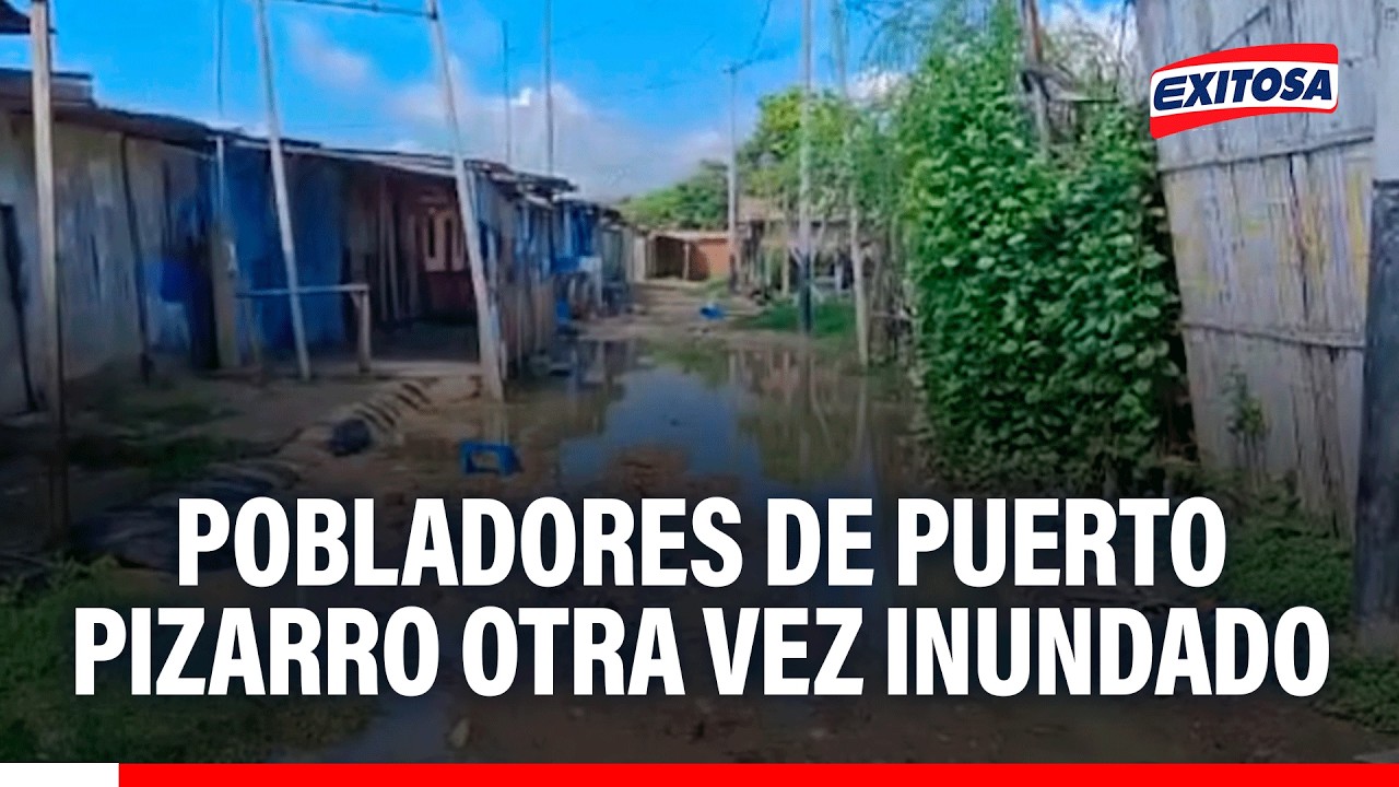 🔴🔵 Pobladores de puerto Pizarro otra vez inundado: Piden maquinaria para hacer drenaje