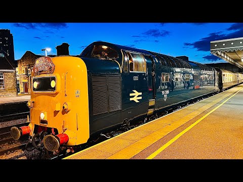 Deltic 55009 Alycidon leaves Sheffield on one engine after Pathfinder Capital Deltic Reprise Tour