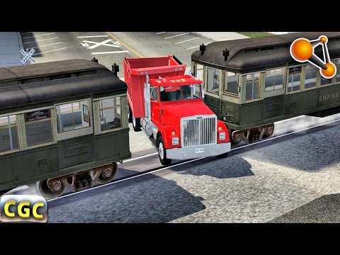 Subway Train railway crossing Crashes BeamNg Drive Part 2 #6