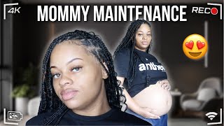 MOMMY MAINTENANCE VLOG | 7 MONTHS PREGNANT (Bohemian Knotless , Lashes , Eyebrow Tint) | Medusa Ali