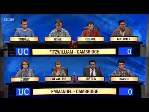 University Challenge, 2017/18, Series 47 Episode 32. Fitzwilliam v Emmanuel - Cambridge 19 Mar 2018