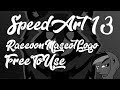 SpeedArt 13 Raccoon Mascot Logo Free To Use Gimp PhotoShopCS6