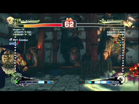 mugen TK [Gouken] vs. kurou1114 [Guy] - PSN SSF4 Arcade Edition