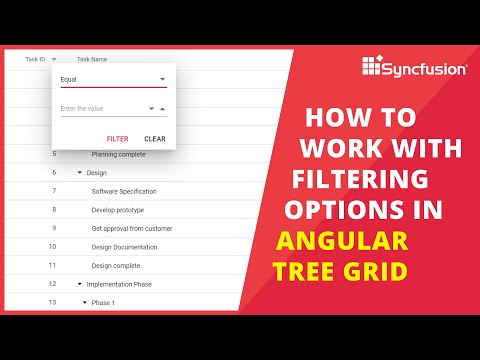 How to Work with Filtering Options in Angular Tree Grid
