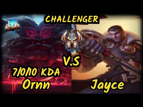 SKT T1 Crazy (ORNN) vs JAYCE - 7/0/10 KDA TOP CHALLENGER GAMEPLAY - KR