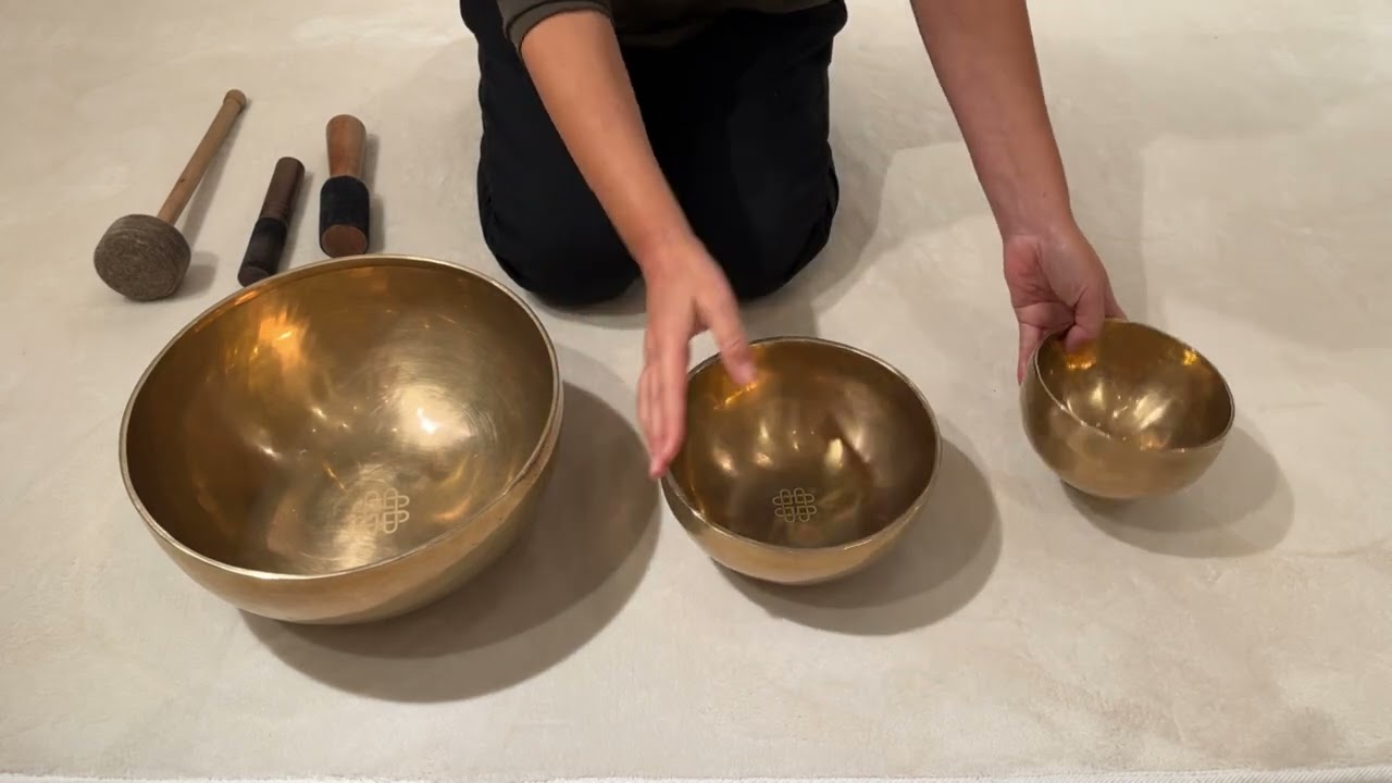 チベット・シンギングボウル３点セット（小・中・大）『大地の調べ』浄化・瞑想・ヨガ・ヒーリング・マインドフルネス｜amanamana アマナマナ