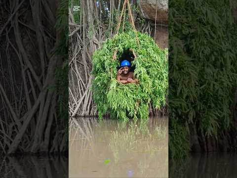 Hei hei guys Look At this My forest survival safe birdhouse🙊 #funny #skills #survivalhouse