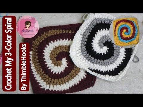 Crochet My Easy & Fast 3 Color Spiral / Make it Round or Make it a Granny