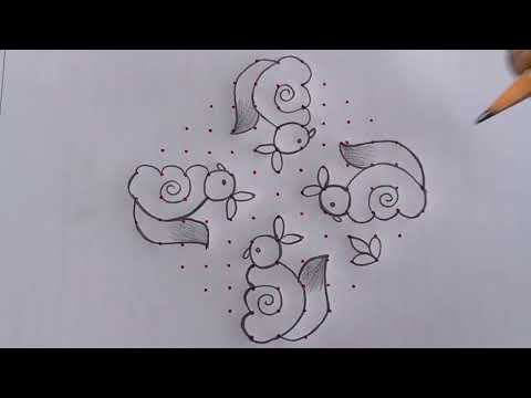 13*3*3 dots 🌺 very easy rangoli design 🌺