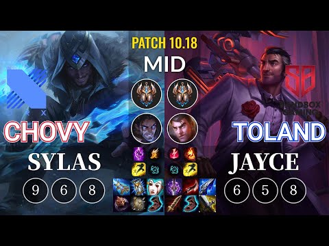 DRX Chovy Sylas vs SB TolanD Jayce Mid - KR Patch 10.18