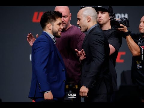 Henry Cejudo vs. Marlon Moraes UFC Press Conference Staredown - MMA Fighting