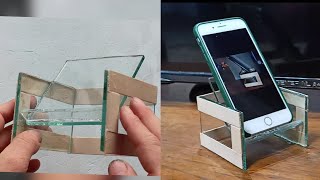 كيف تصنع حامل زجاجي للهاتف في المنزل بدون كلفة ب 0.00$.making stand phone #mego.G #invention#for_you