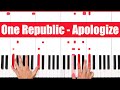 Apologize One Republic Piano Tutorial Full Song