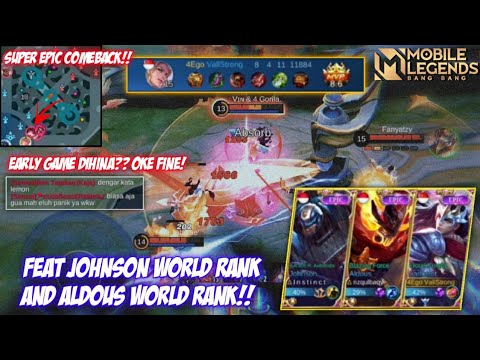 CRAZY EPIC COMEBACK!! THE WORLD RANK 1 LANCELOT HARD GAME IN RANKED!! - Mobile Legends