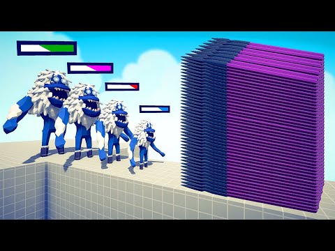 4 DIFFERENT SIZE OF YETI vs EVERY GOD - Totally Accurate Battle Simulator TABS