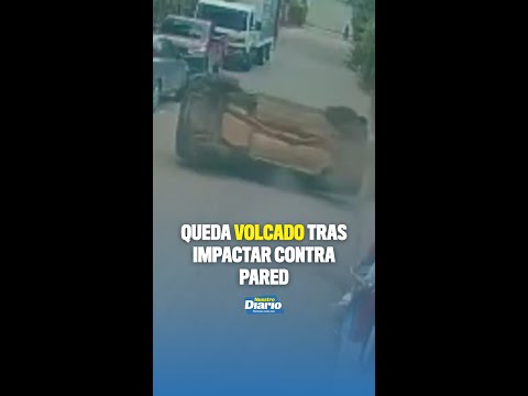 🚗💥 QUEDA VOLCADO TRAS IMPACTAR CONTRA PARED 💥🚗