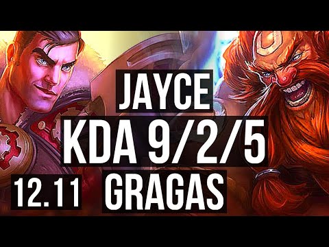 JAYCE vs GRAGAS (TOP) | 9/2/5, 400+ games, Dominating | KR Master | 12.11
