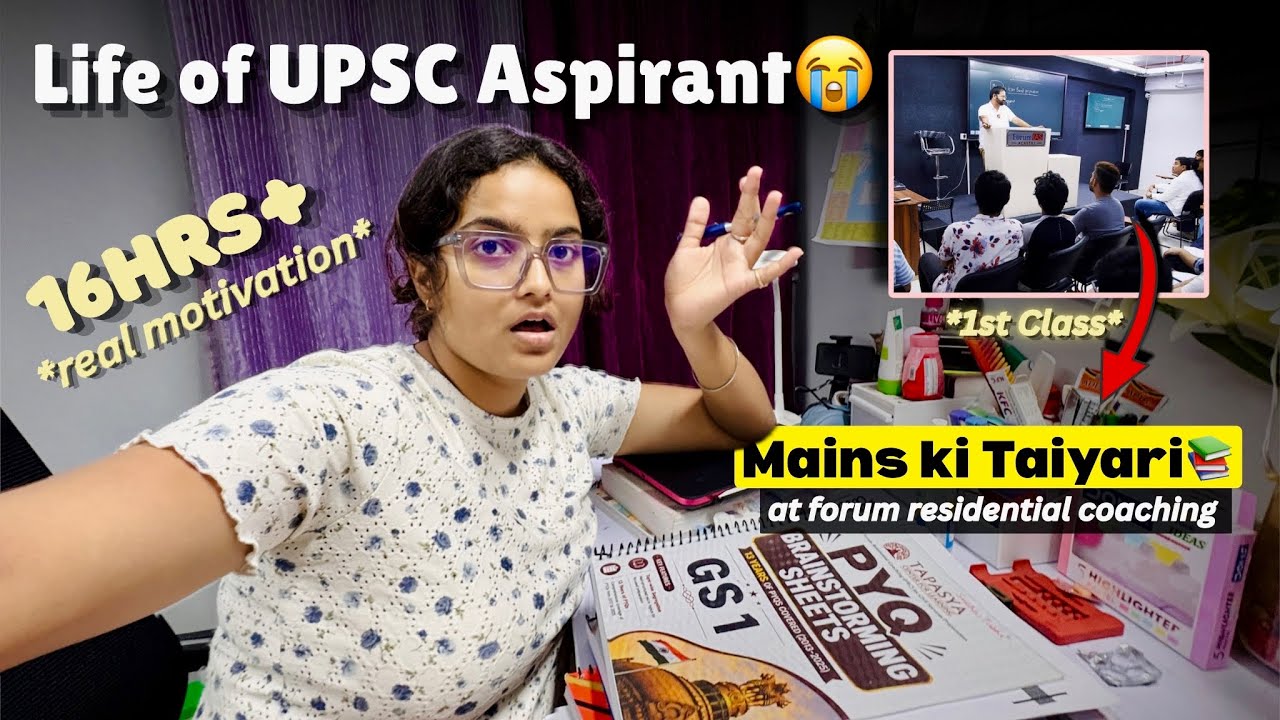 IAS Aspirant😭: UPSC 16hrs+ Study Vlog📝| Mains prep, frc routine, UPSC 2027📚