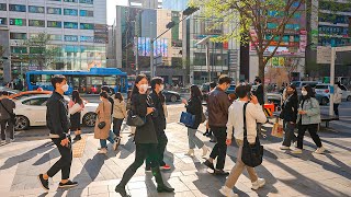 [4K HDR] Saturday Afternoon Walk in Gangnam Streets Seoul Tour Korea
