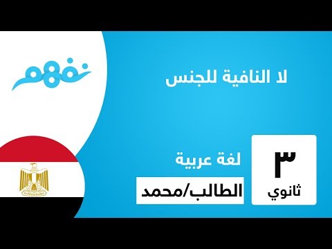 لا النافية للجنس - القواعد الأساسية للنحو والصرف - للثانوية العامة - المنهج المصري - نفهم