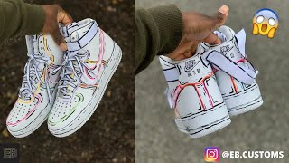 CARTOON SKETCH AIR FORCE 1 CUSTOM (SATISFYING)