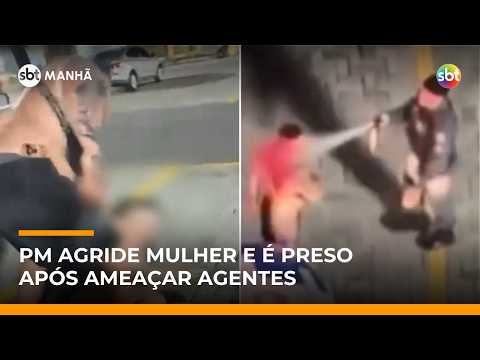 PM agride companheira em estacionamento e é preso em Vitória | #SBTManhã