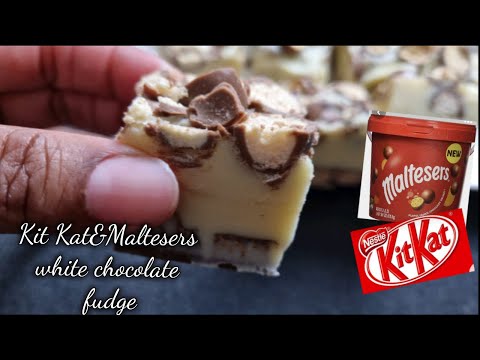 Easy No Bake Dessert!!! KitKat & Maltesers White chocolate Fudge