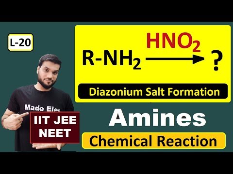 (L-20) Amine reaction with HNO2 || Diazonium Salt Formation || with Mechanism by Arvind Arora