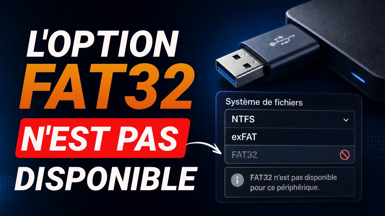 Comment résoudre le problème de la disparition de l'option FAT32