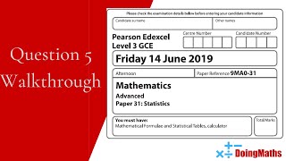 Download Lagu Edexcel A-Level - June 2019 - Statistics - Question 5 - Exam Paper Walkthrough Thumbnail