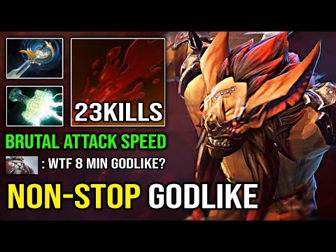 WTF 8Min Beyond Godlike Bloodseeker 100% OP Max Attack Speed 11K MMR Dota 2