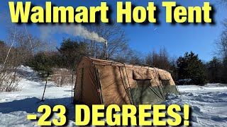 -23 degrees in WALMARTS BEST HOT TENT WITH PELLET STOVE