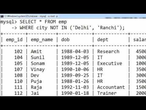 32 BETWEEN Number in SQL Hindi