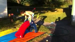 Elie slides and slips and slides