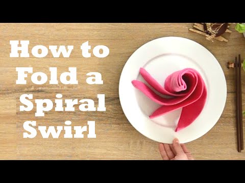 Spiral Swirl Napkin Folding Tutorial - 1 minute video tutorial - Episode 34