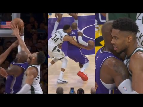 Giannis STOPS LeBron James TWICE in clutch with block and steal to win vs Lakers