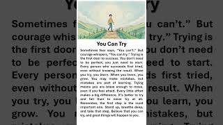 You Can Try “Start Today, Do Confidently Tomorrow!”  #affirmations #boostyourconfidence  #trying