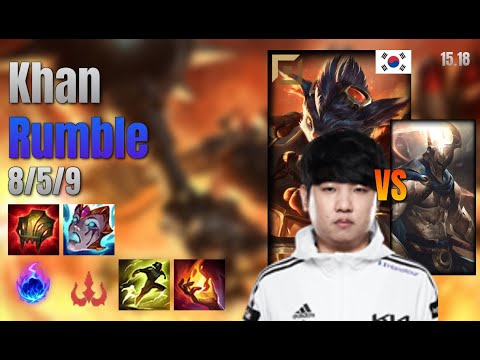 Khan Top Rumble vs Pantheon lol KR solo rank Full Game 15.18 | 칸 럼블 vs 판테온