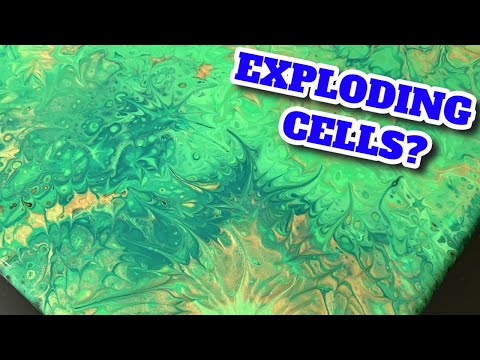 Exploding Cells Acrylic Pour with Floetrol Pouring Medium Fluid Art with JmoPainting