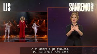LIS Sanremo 2025 - Marcella Bella con i Twin Violins cantano “L'emozione non ha voce”