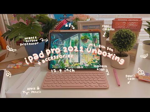 ipad pro unboxing :: [M1 12.9"] + apple pencil & accessories
