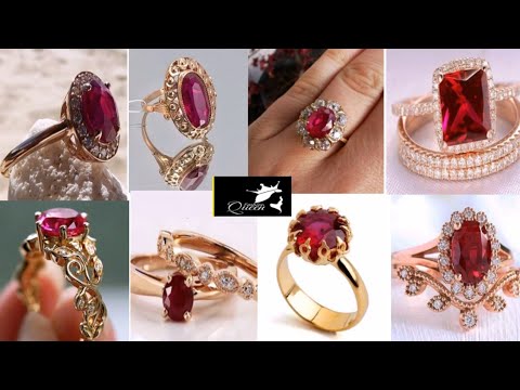 New latest ruby ring diamond ring | beautiful ruby platinum gold ring design