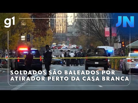 Jornal Nacional: Soldados são baleados perto da Casa Branca em Washington (EUA)