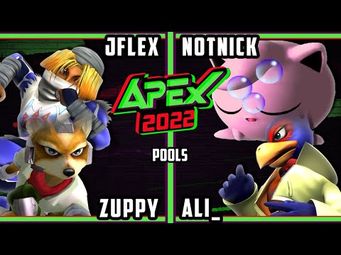 Apex 2022 - Jflex & Zuppy Vs. NotNick & ali_ - SSBM Melee Tournament