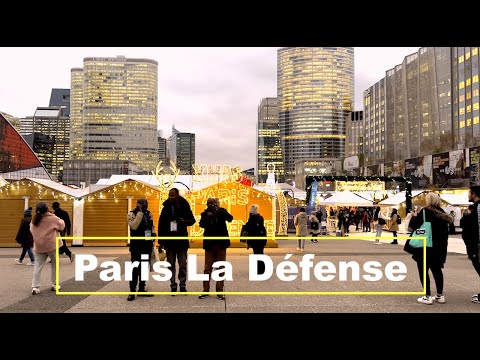 PARIS FRANCE 🇨🇵 - Christmas walk in PARIS LA DÉFENSE - HDR WALKING TOUR - 4K HDR 60 fps